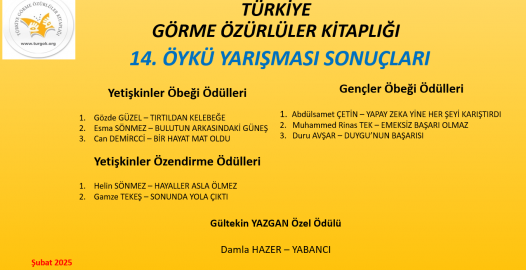 TÜRGÖK 14.Öykü Yarışması Sonuçları. Ayrıntılar için Tıklayınız